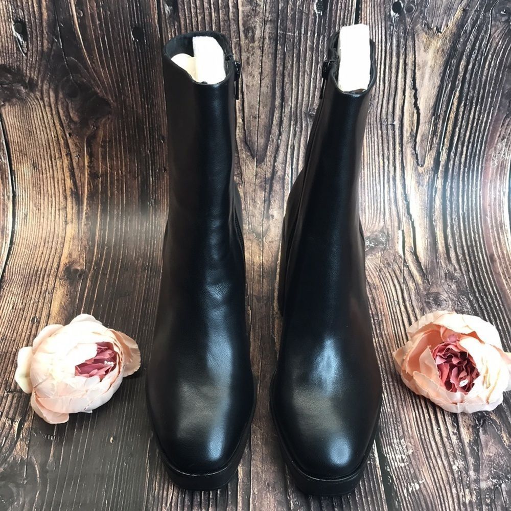 Aqua Black Leather Boots 9M - Picture 2 of 8
